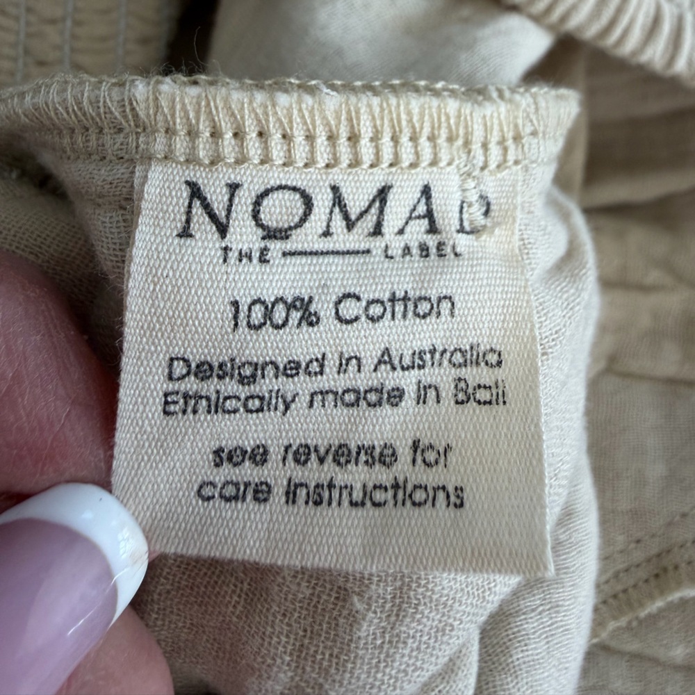 Nomad the Label Asana Cotton Wrap Pants, Stone - Picture 13 of 14